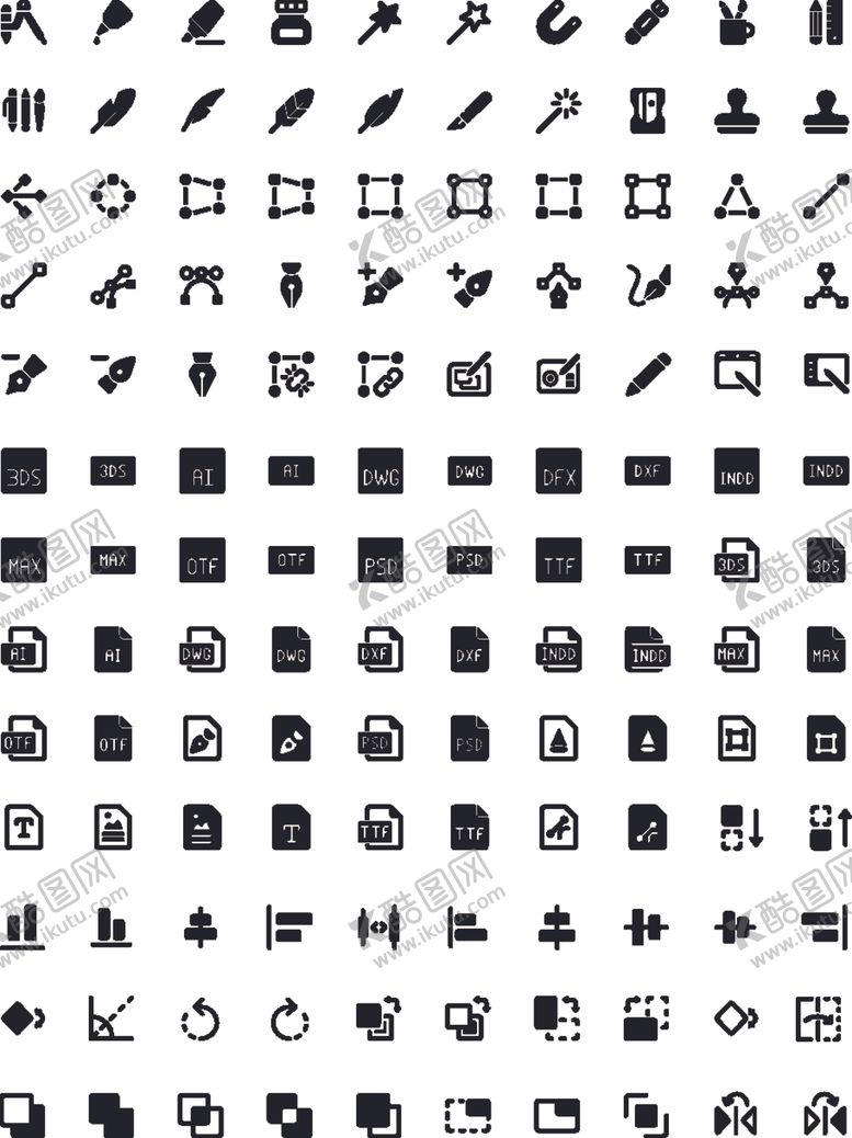 编号：22676609210635159234【酷图网】源文件下载-黑白矢量绘画图标