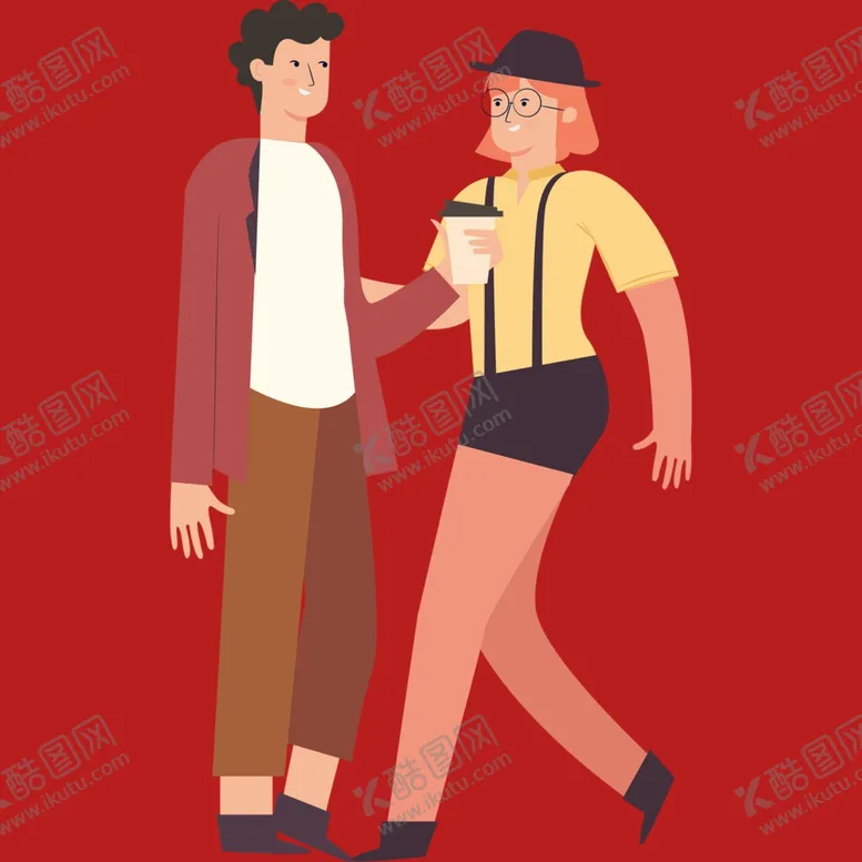 编号：87610701150017558917【酷图网】源文件下载-手绘情侣恋人