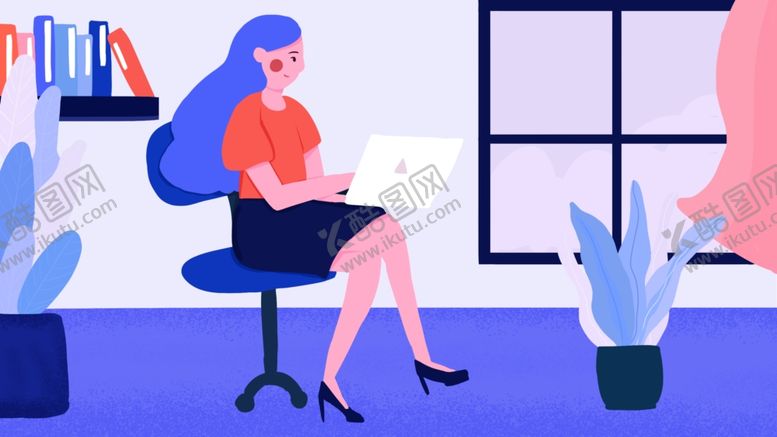 编号：33185409172315554396【酷图网】源文件下载-扁平化科技办公插画