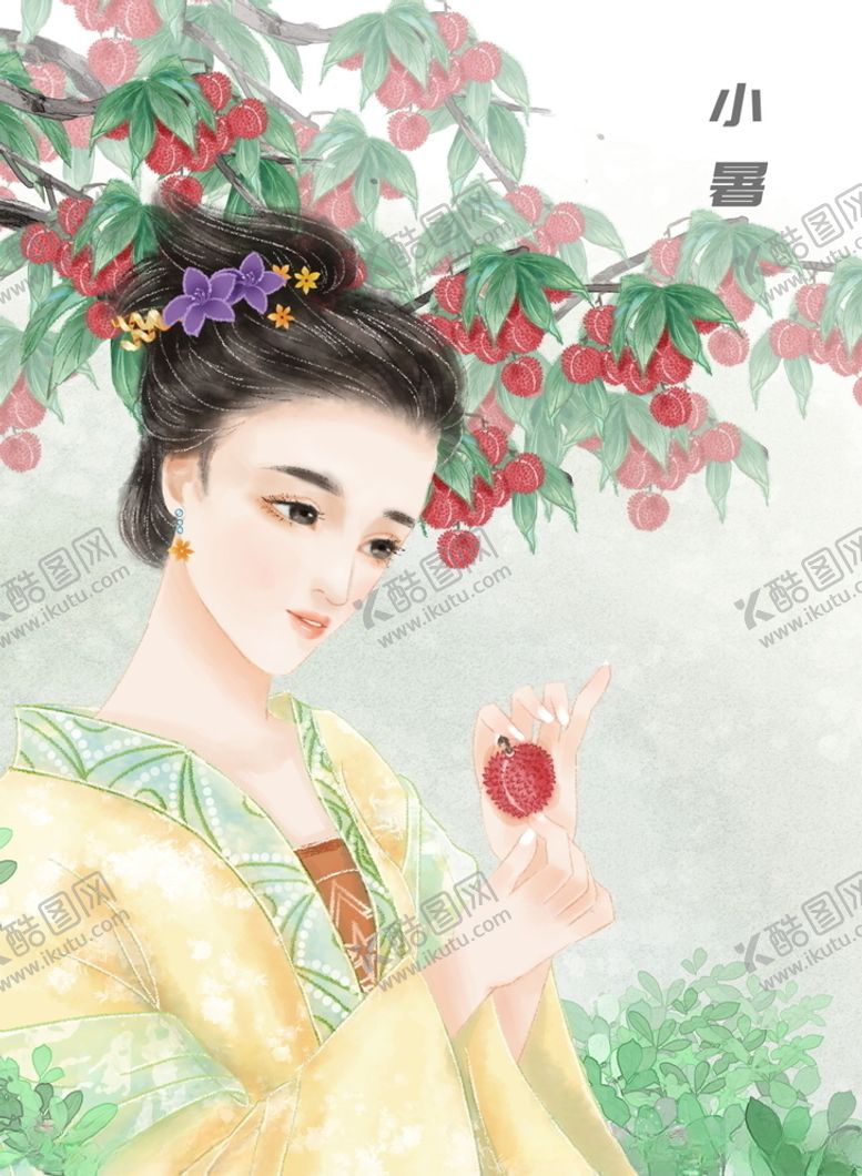 编号：54978805021551424754【酷图网】源文件下载-中国风节气手绘美女