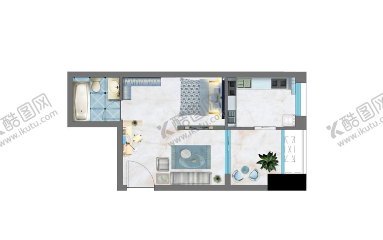 编号：77827606301828291988【酷图网】源文件下载-公寓户型渲染