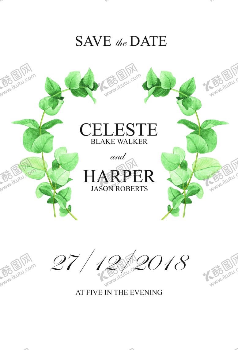 编号：14865910290916407287【酷图网】源文件下载-绿色叶子森系小清新