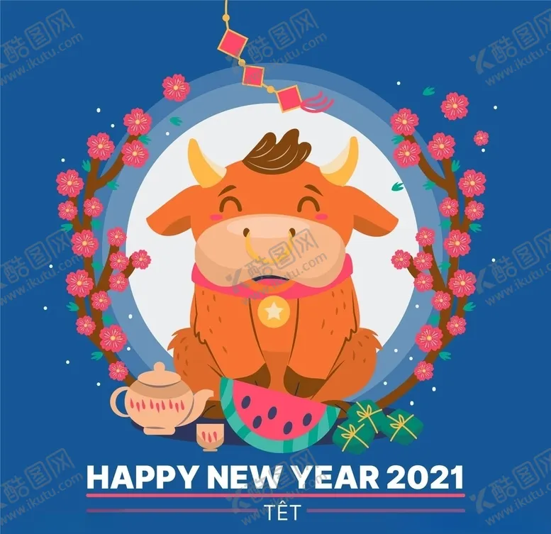 编号：59615904071747514277【酷图网】源文件下载-牛新年展板背景