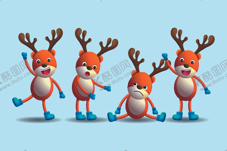 编号：41187110060417098548【酷图网】源文件下载-圣诞节小鹿