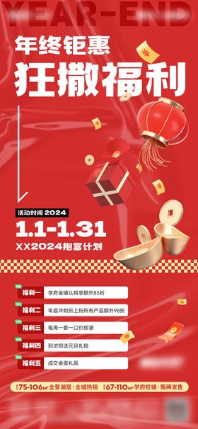 地产年终五重礼海报