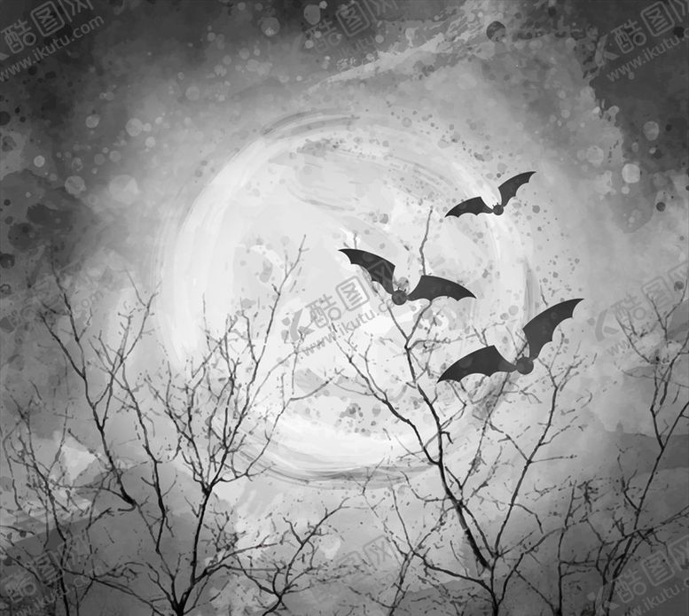 编号：79198810100642021943【酷图网】源文件下载-彩绘夜晚树林