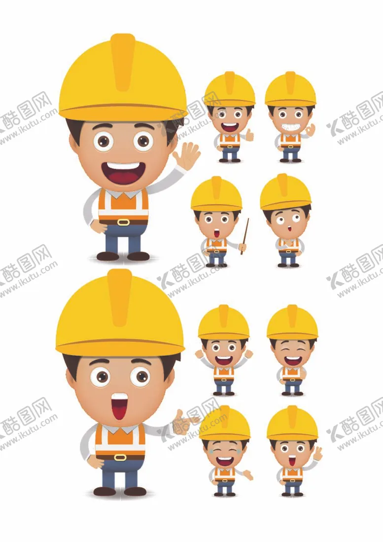 编号：90843109221435259078【酷图网】源文件下载-卡通工地工人
