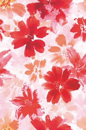 水彩风红色花卉图案背景