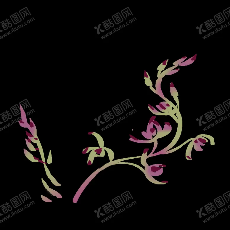 编号：99417610200054443952【酷图网】源文件下载-水墨兰花PNG 