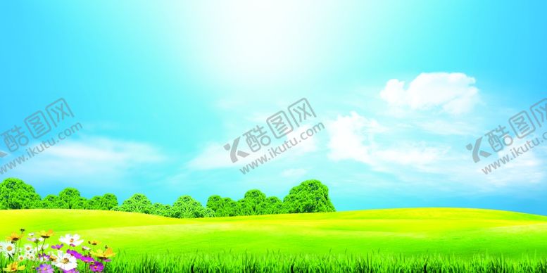 编号：46834811011804307931【酷图网】源文件下载-蓝天白云绿草地