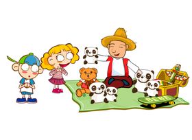 摆地摊卡通简约插画元素