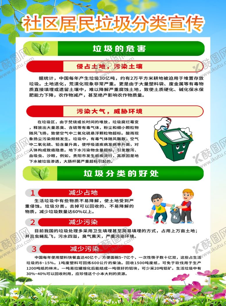 编号：20969406181232228735【酷图网】源文件下载-垃圾分类宣传彩页