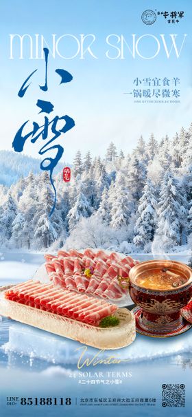 小雪节气羊肉火锅海报餐饮海报