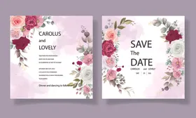 婚礼结婚请柬邀请函水牌清新花朵