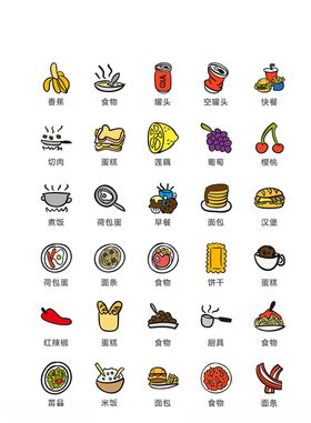 美食图标食品图标餐饮图标