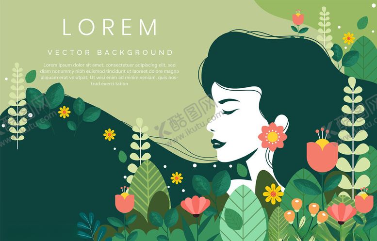 编号：27995904061957178901【酷图网】源文件下载-花卉女性插画