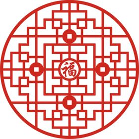 中国风中式窗花图案素材边纹线镂空隔断雕雕屏