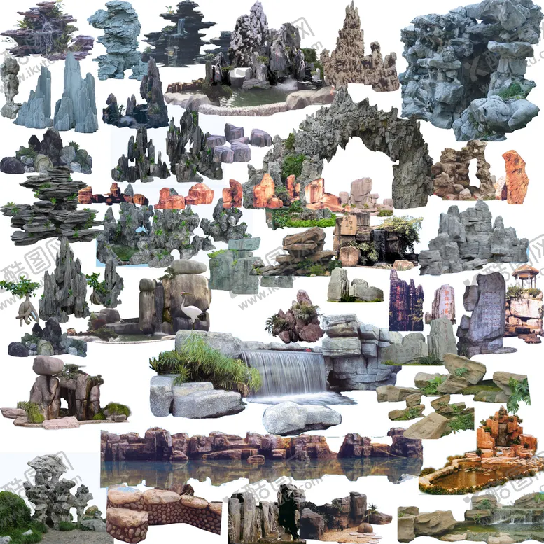 编号：39067809180926175079【酷图网】源文件下载-假山石头素材