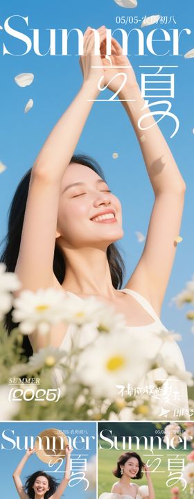 医美立夏节气系列海报