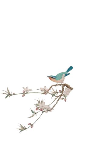 七夕喜鹊桃花枝