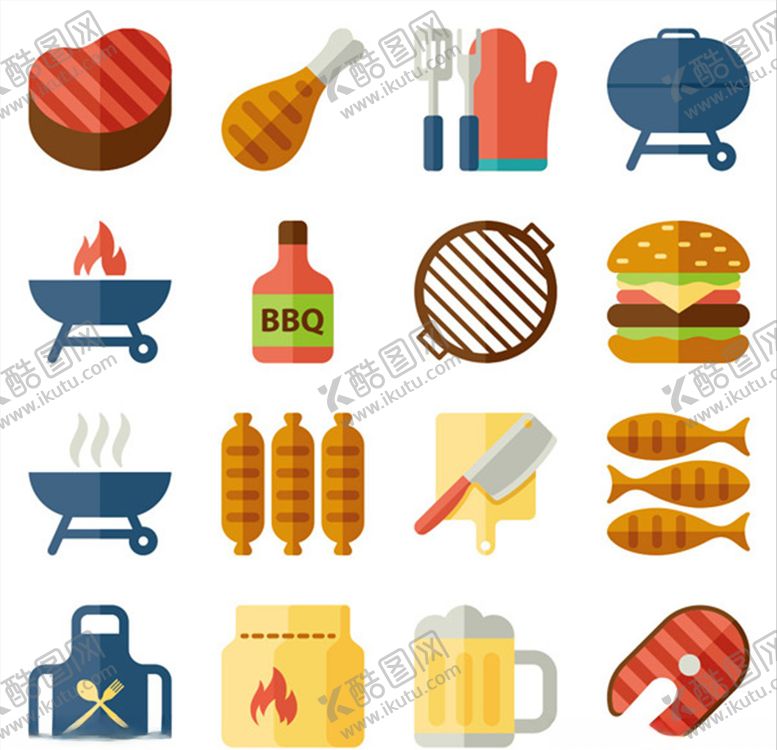 编号：47115309271153224639【酷图网】源文件下载-矢量烧烤元素素材