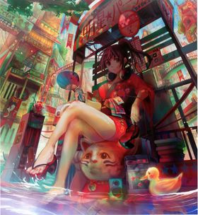 二次元美女手绘插画图片