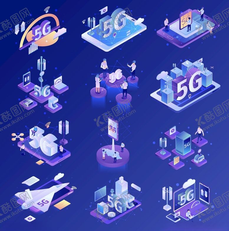 编号：71208704050758019056【酷图网】源文件下载-科技主题等距风格插画元素