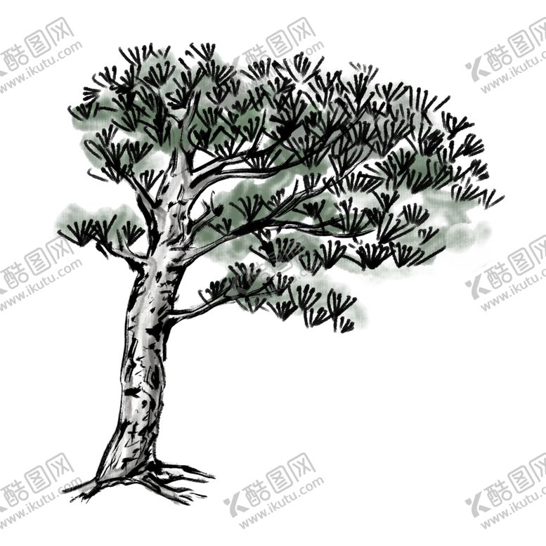 编号：65865805040905072721【酷图网】源文件下载-水墨中国风迎客松