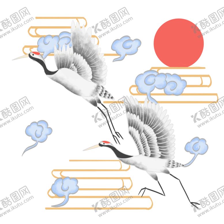 编号：79407406242325055069【酷图网】源文件下载-仙鹤元素