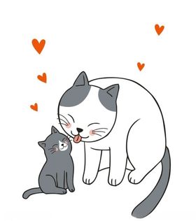 可爱猫咪卡通手绘简笔画