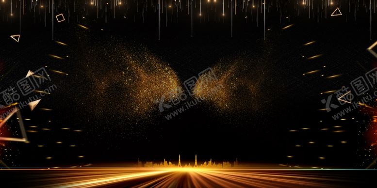 编号：48708210120422452799【酷图网】源文件下载-黑金大气华丽展板背景