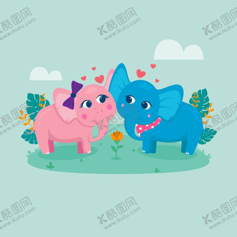 编号：58496010041255352981【酷图网】源文件下载-情人节动物 