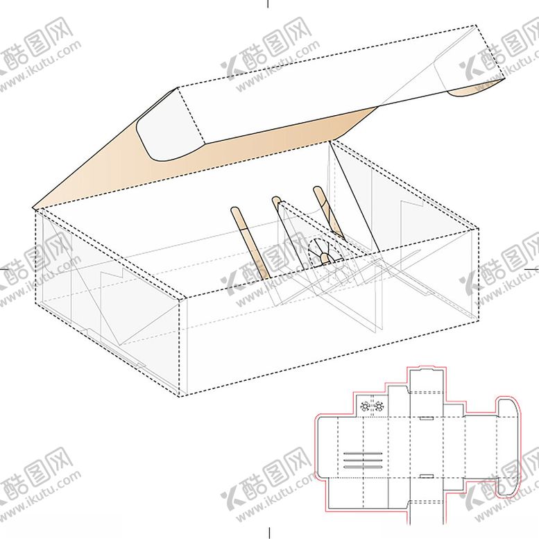 编号：41067601310505157990【酷图网】源文件下载-礼盒模折叠立面展开图