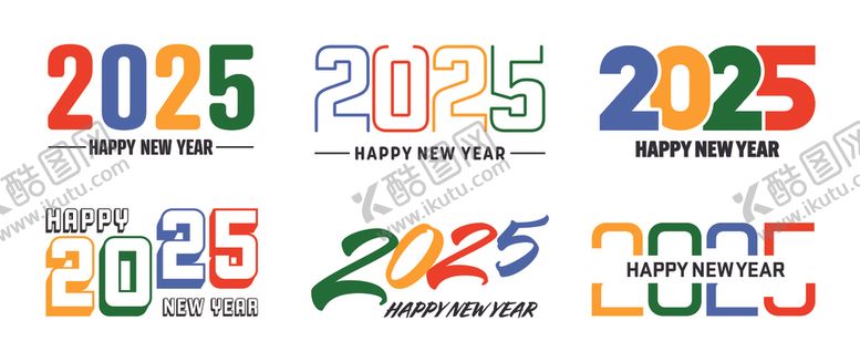 编号：31465503071518289518【酷图网】源文件下载-2025年新年快乐艺术字