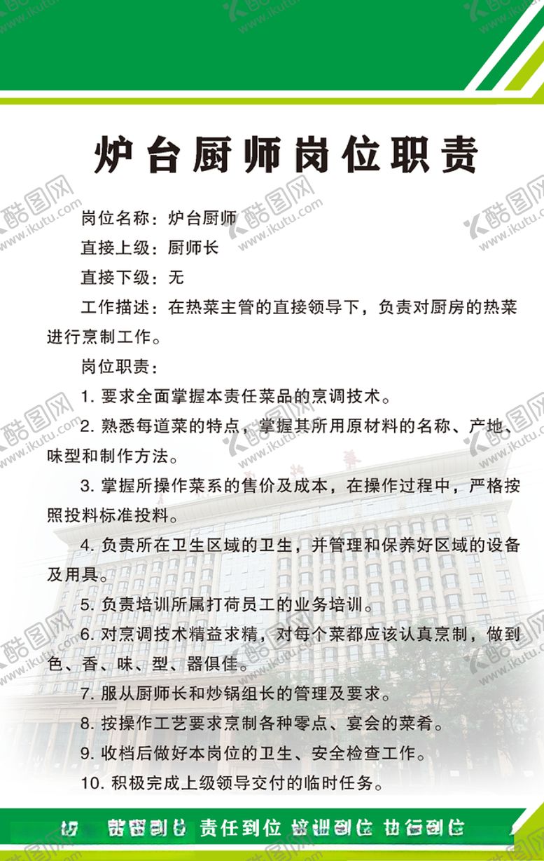 编号：50005710241406494855【酷图网】源文件下载-灶台厨师岗位职责