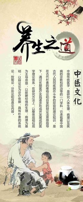 养生之道中医文化宣传展架