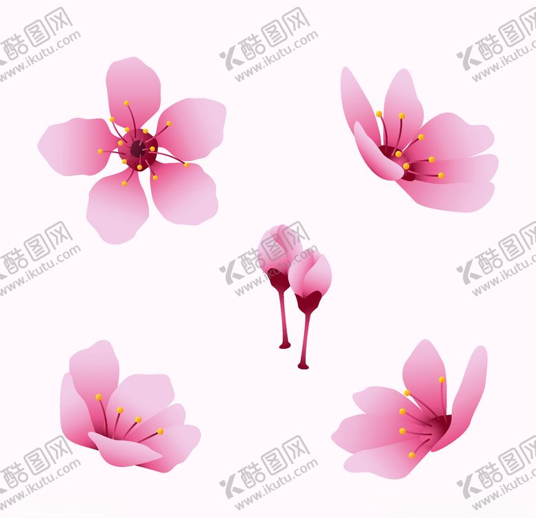 编号：37120007072027058656【酷图网】源文件下载-粉色桃花创意图案