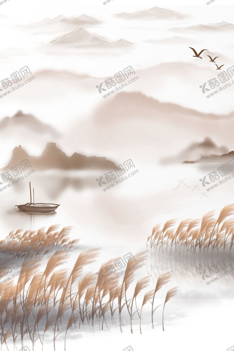 编号：51594507080541214654【酷图网】源文件下载-中国风山水霜降背景