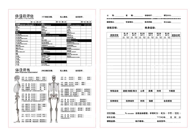 编号：17648811180838593907【酷图网】源文件下载-体能评估表