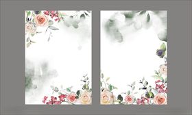 浪漫小清新花卉婚礼卡片请柬邀请