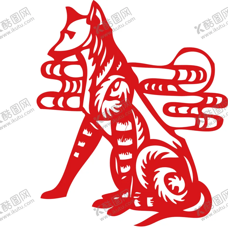 编号：56642906290408117315【酷图网】源文件下载-狗年剪纸装饰
