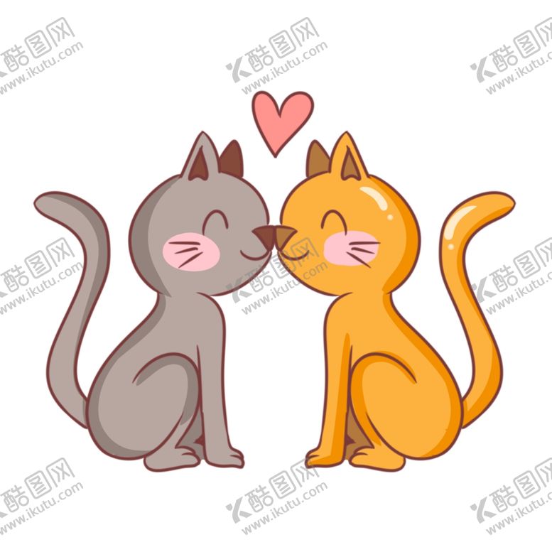 编号：69113705081010067128【酷图网】源文件下载-宠物情侣猫咪