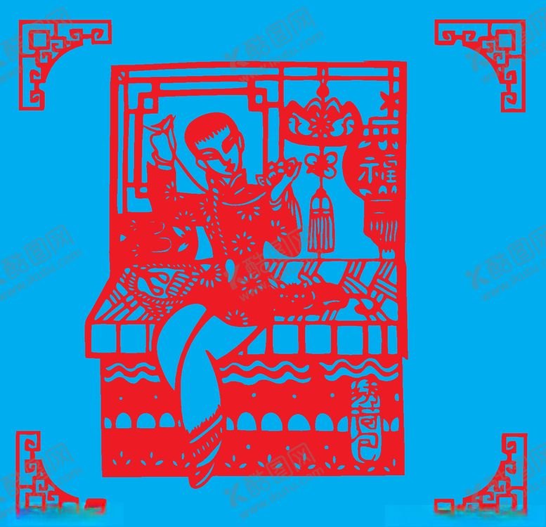 编号：49104207062351288580【酷图网】源文件下载-绣荷包剪纸