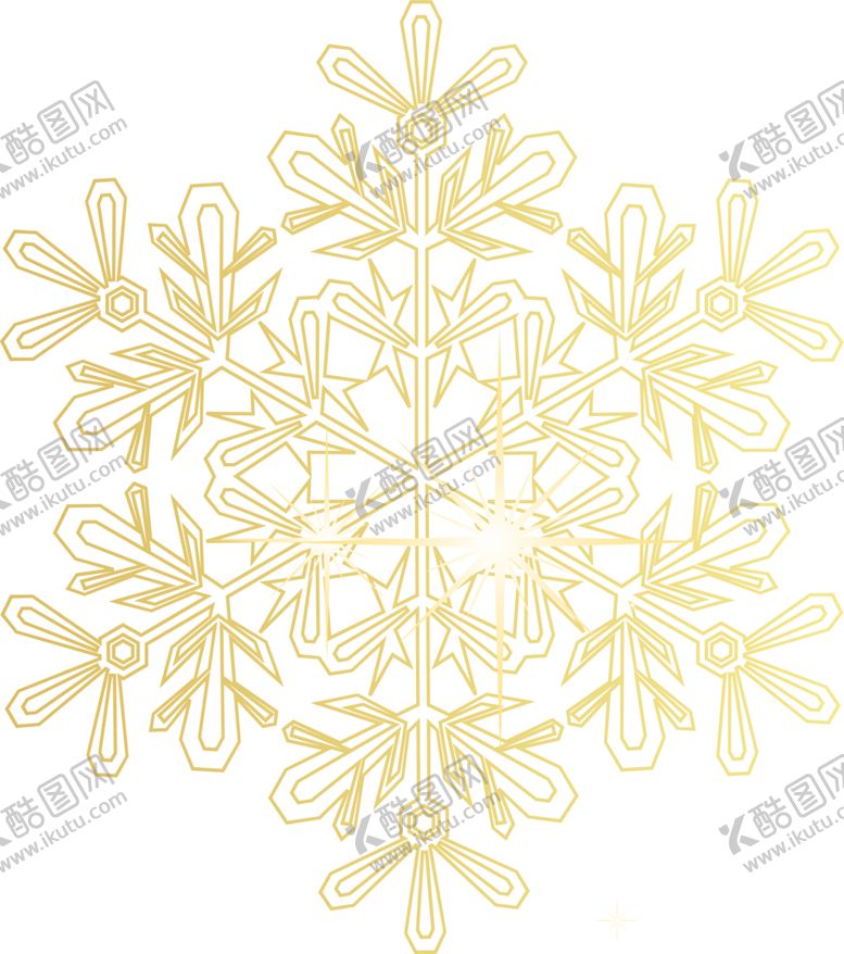 编号：64189401310546335109【酷图网】源文件下载-金色闪耀雪花
