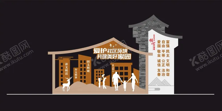 编号：89881912300204529302【酷图网】源文件下载-文明城市文化墙