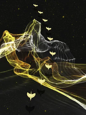 发财树 玄关 山水画 艺术画