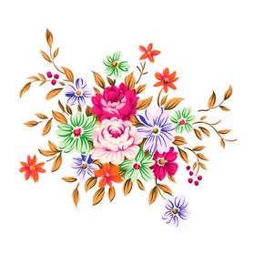 手绘花草牡丹花园元素素材