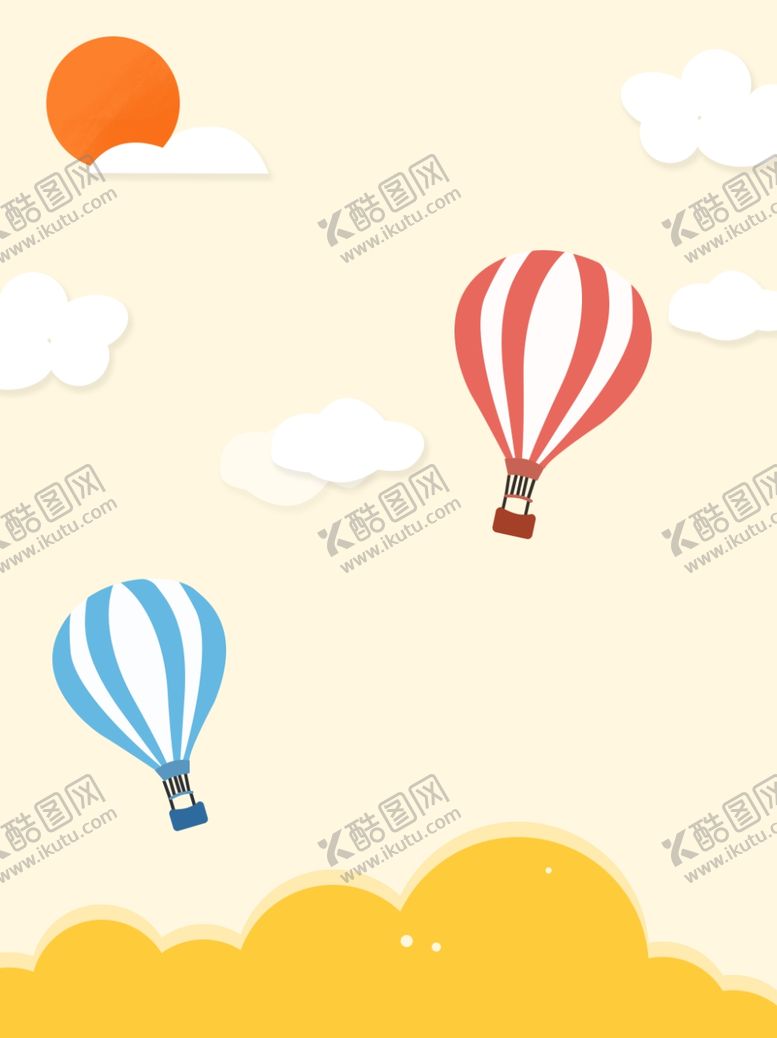 编号：55253605080154119707【酷图网】源文件下载-卡通可爱热气球手绘背景