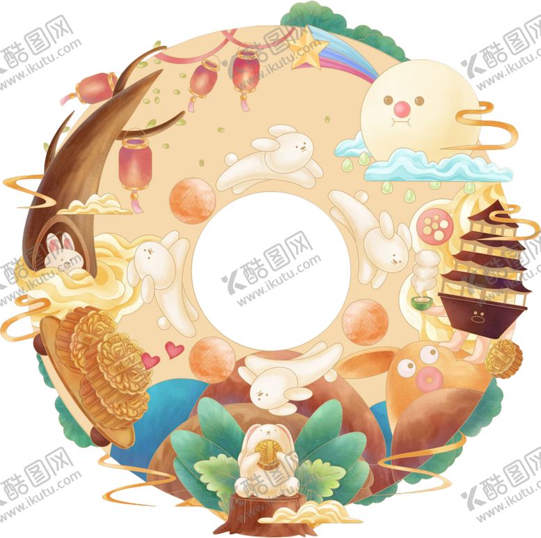 编号：47760801162136094317【酷图网】源文件下载-中秋可爱插画素材