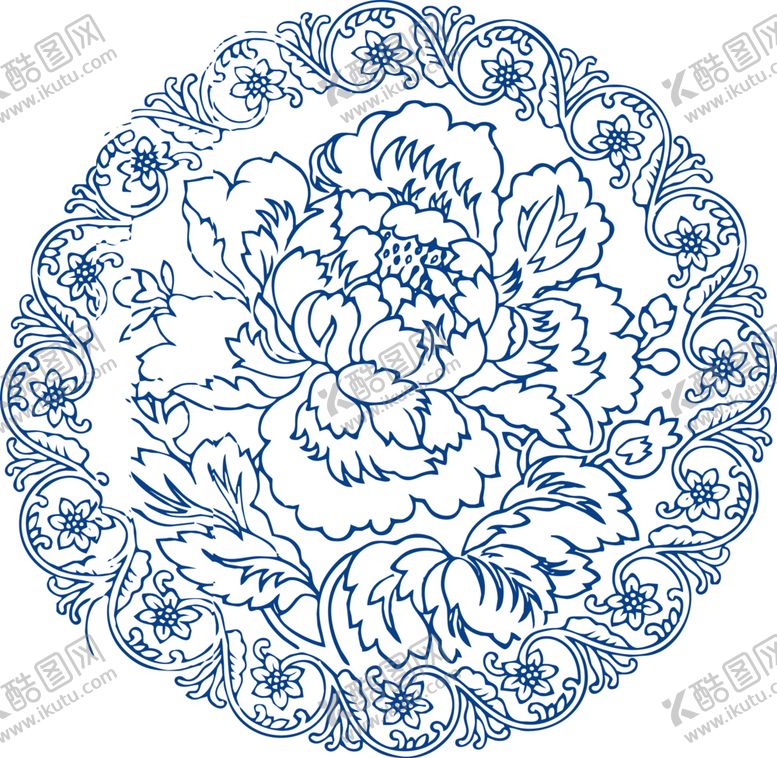 编号：20404405112018453044【酷图网】源文件下载-青花瓷图案